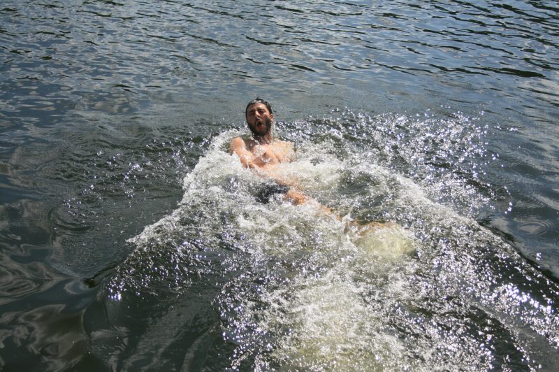 Das letzte Wochenende bin ich in Plötzensee geschwommen.