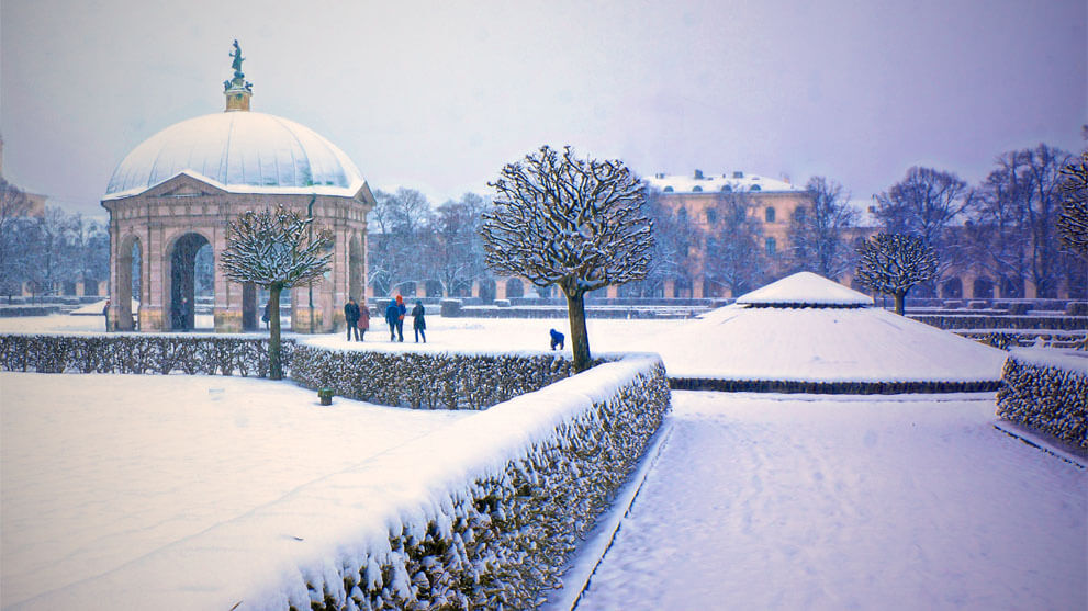 nach Deutschkurs München entdecken - Hofgarten im Winter