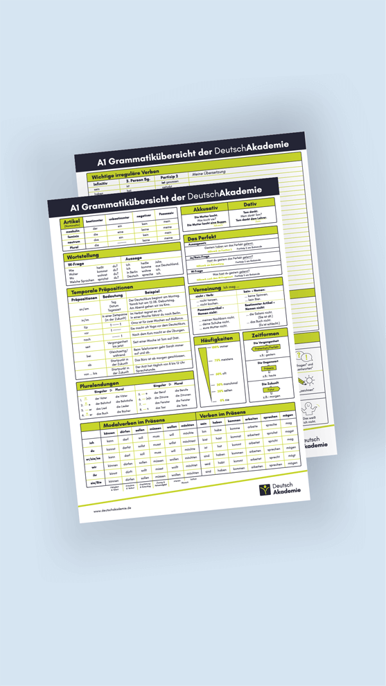 Kostenlose Grammatiktafeln - gratis deutsche Grammatik lernen