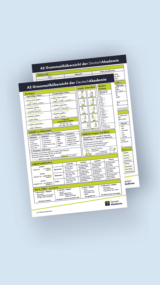 Kostenlose Grammatiktafeln - gratis deutsche Grammatik lernen